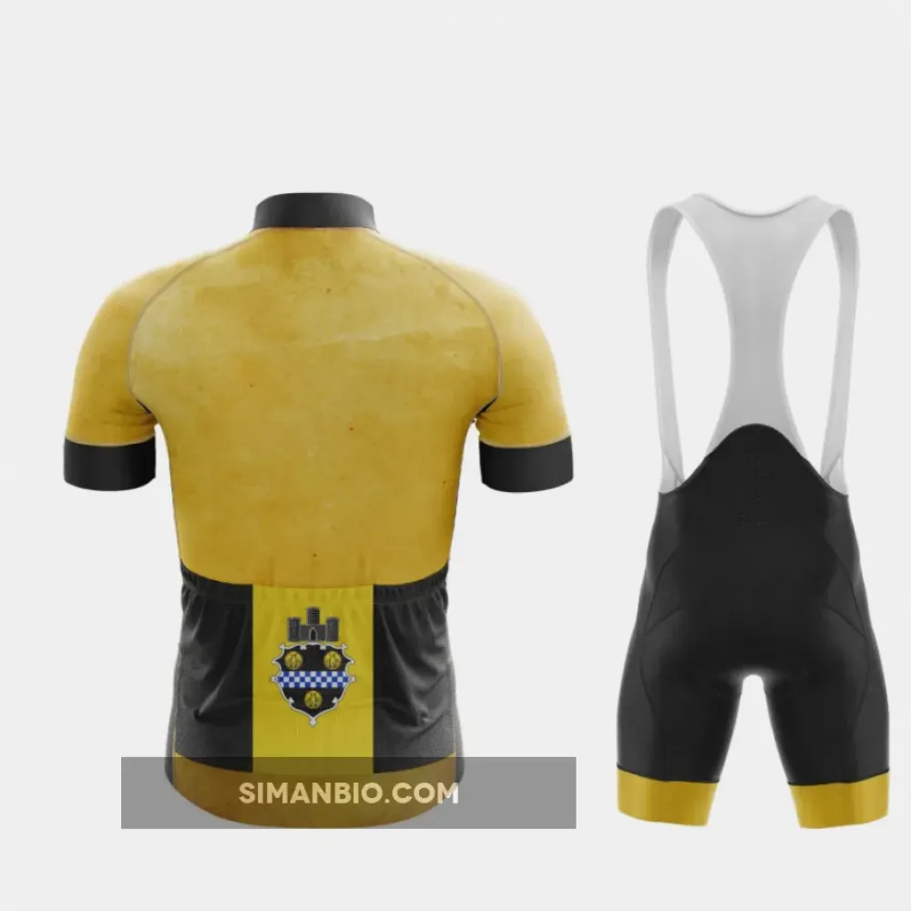 Bold yellow Pittsburgh cycling road kit with accents
