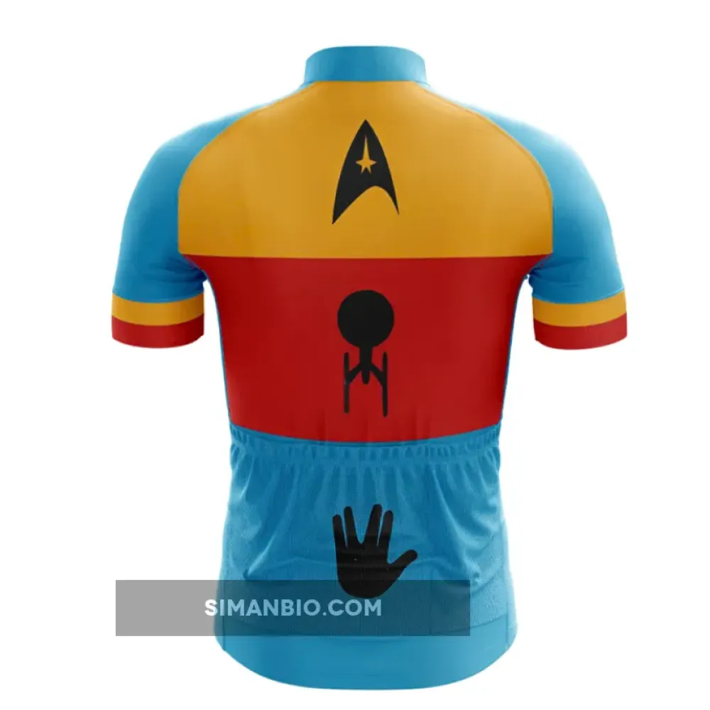  Vibrant Color Block Star Trek Cycling Jersey 